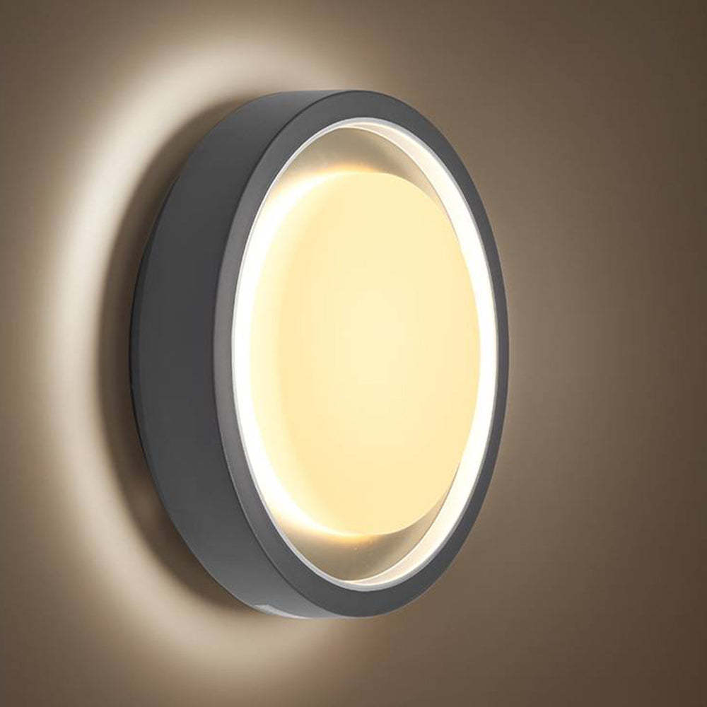 Modern LED Outdoor Wall Sconce™ – Runde Wand- & Deckenleuchte IP65 in Schwarz - Less Goods