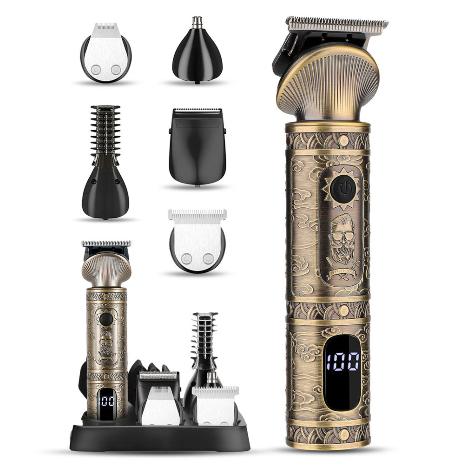 BeardMaster™ – 6-in-1 Trimmer für Bart, Haare & Körper mit Aufbewahrungsständer