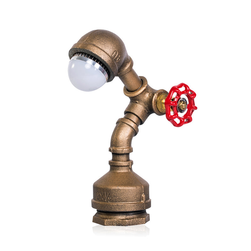 SteamGlow™ Roboter-Tischlampe aus Messing – Steampunk Design-Leuchte mit Drehschalter