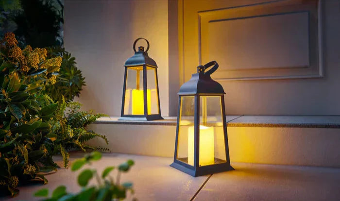 Vividglow™ LED Laternen 2er-Set – Flammen-Effekt Gartenlaternen für Innen & Außen