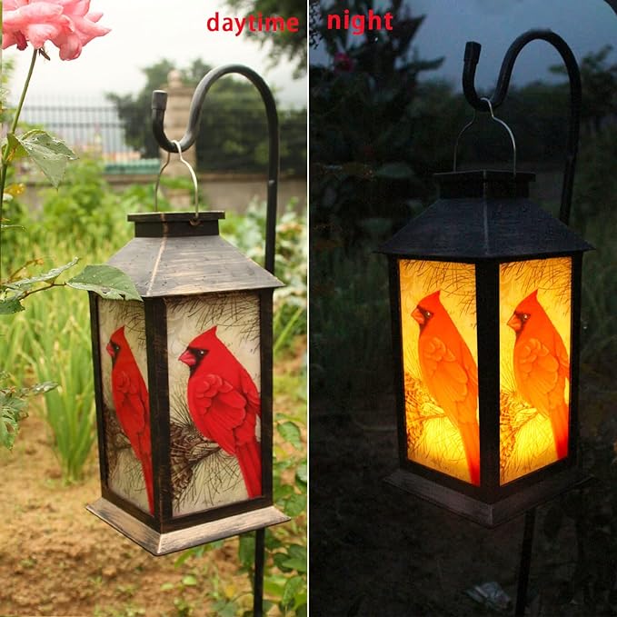 CardinalGlow™ Solar-Laterne – Wasserdichte Garten-Solarleuchte mit LED-Licht
