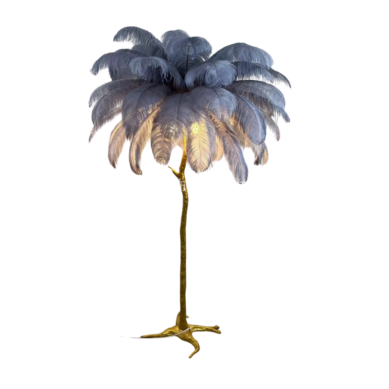 LuxeOstral™ Nordic Ostrich Feather Floor Light – Luxus Stehlampe mit Straußenfedern & LED-Licht