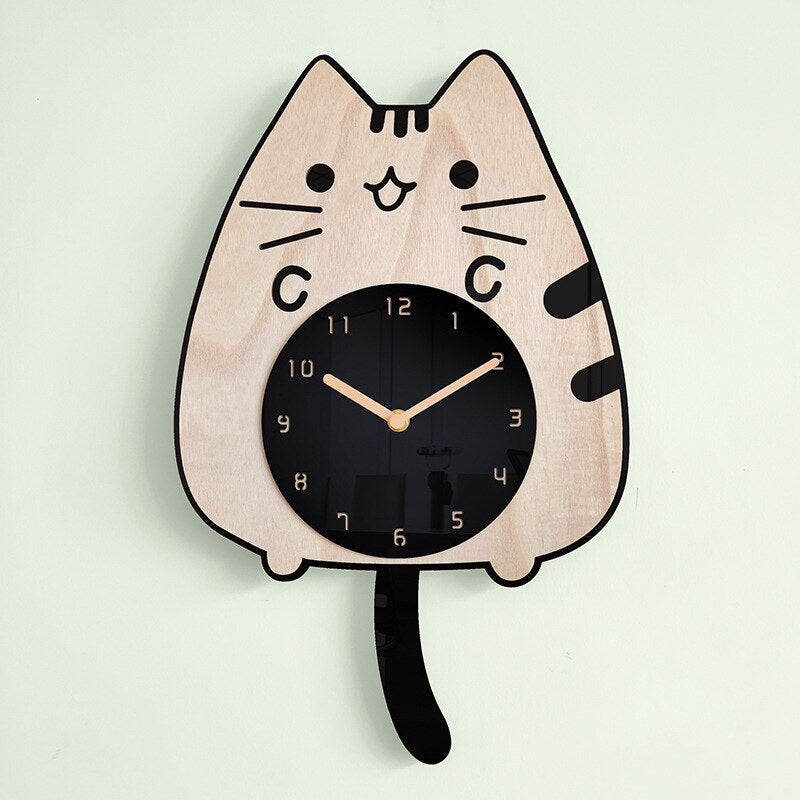 PurrTime™ – Schwingende Katzen-Wanduhr mit verspieltem Pendel-Design