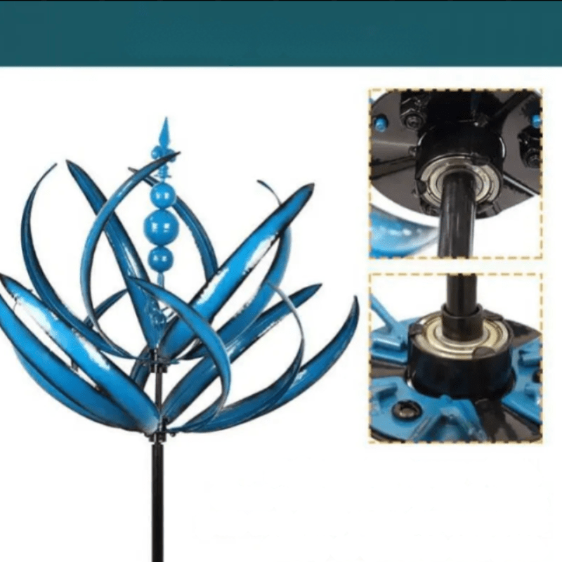 Harlow™ Wind-Driven Kinetic Art Sculpture – Eleganter Metall-Garten-Windspinner