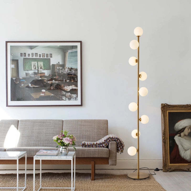 PureGold™ Nordic Gold Stehlampe – Dimmbare LED-Bodenleuchte im skandinavischen Design