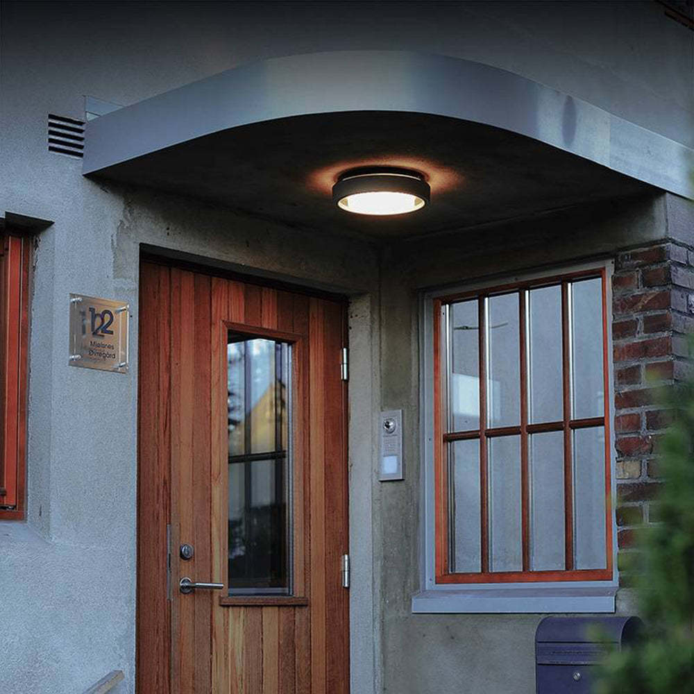 Modern LED Outdoor Wall Sconce™ – Runde Wand- & Deckenleuchte IP65 in Schwarz - Less Goods