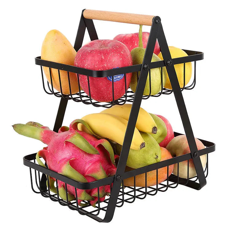 CascadeCharm™ – Moderner 3-stufiger Obstkorb aus Stahl | Platzsparende Küchenorganisation