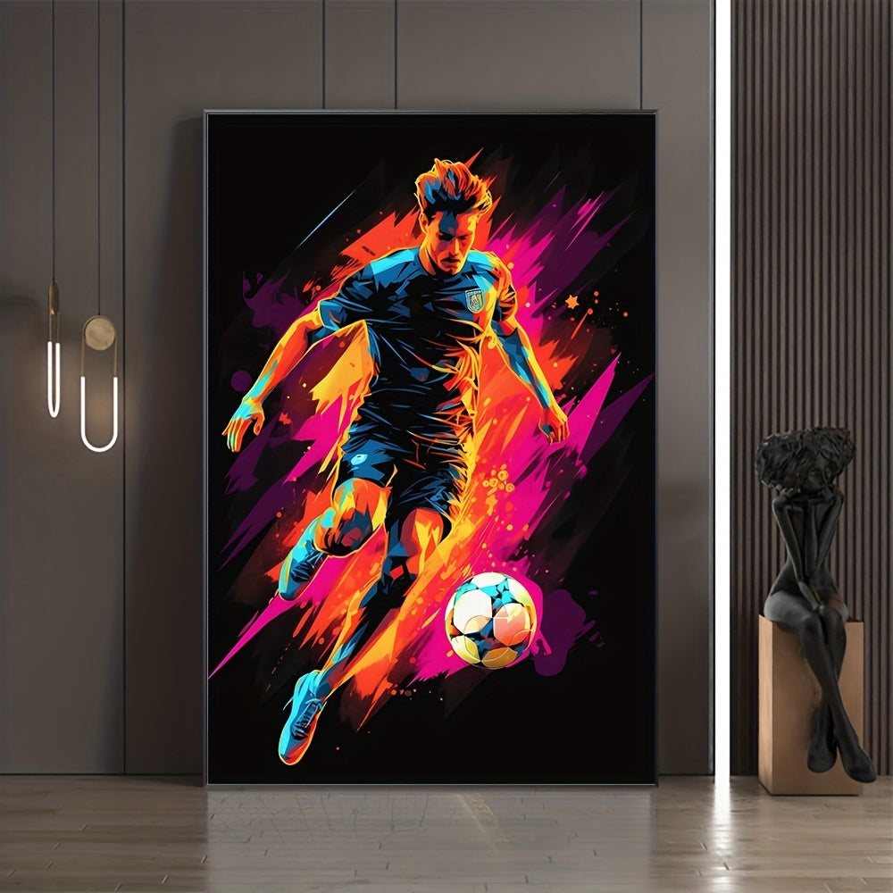 PixelPower™ Leinwand Poster Set – Modernes 3-teiliges Gaming & Fußball Wandbild (Canvas)