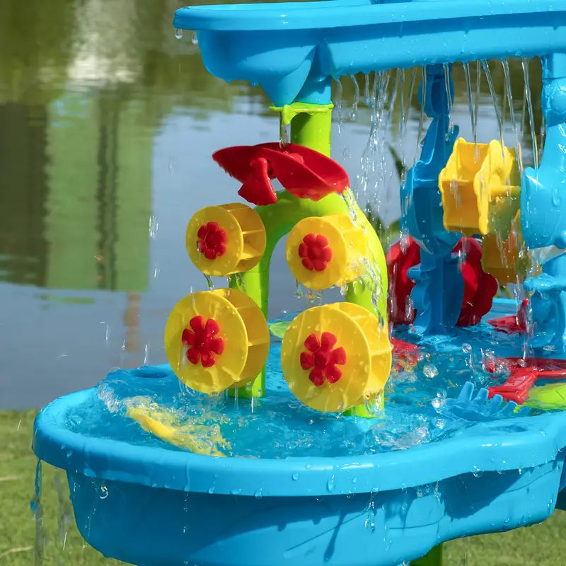 AquaPlayTable™ – 3-in-1 Sand- & Wassertisch für Kinder | Outdoor Spieltisch mit 15 Zubehörteilen