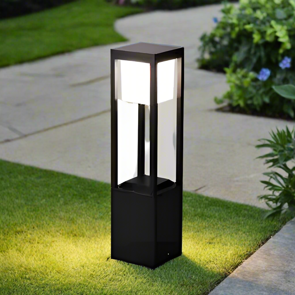Nimbus Cube™ 60 cm Solar Garden Light – Moderne Solar-Außenleuchte mit warmweißem LED-Licht