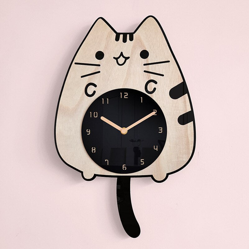 PurrTime™ – Schwingende Katzen-Wanduhr mit verspieltem Pendel-Design