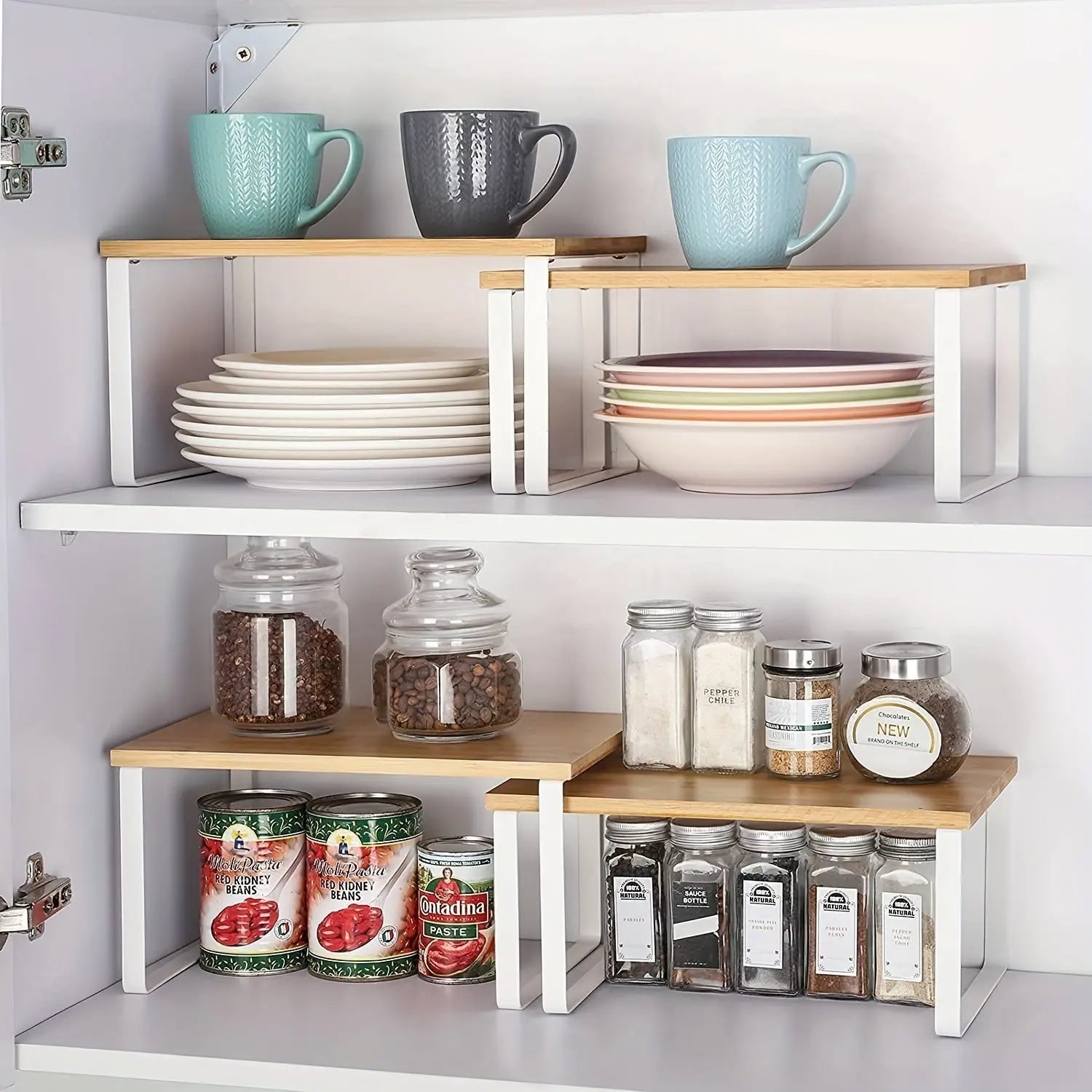 SpiceTidy™ – 2er Set stapelbare Küchenregale | Ordnung & mehr Stauraum für deine Küche
