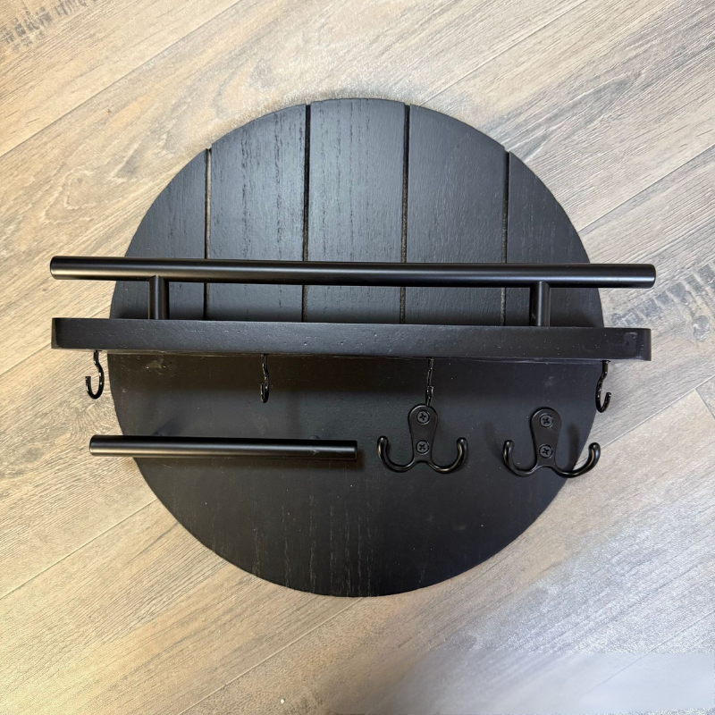 WoodLoop™ Schlüsselhalter Holz & Bambus – Wandmontage Organizer, 30×12 cm, 2 Ebenen, nachhaltig & modern