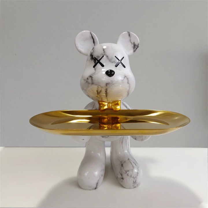 BearServe™ – Stilvolle Bären-Skulptur mit Ablage | Dekorative Aufbewahrung & Servierschale