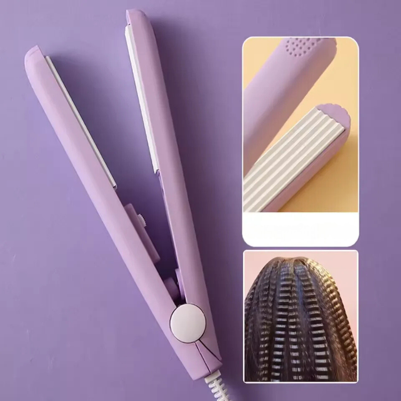 CurlFlex™ – Mini Haarglätter & Crimper mit Keramik-Turmalinplatten für Reisen & Alltag