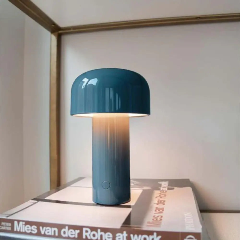 HikariAura™ – Japandi Tischlampe aus Holz im minimalistischen Pilz-Design