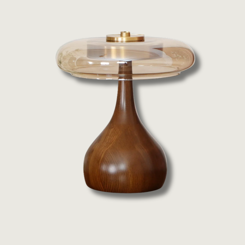 LumiWood™ Tischlampe – Elegante LED-Designlampe aus Holz & Messing mit 3 Lichtfarben