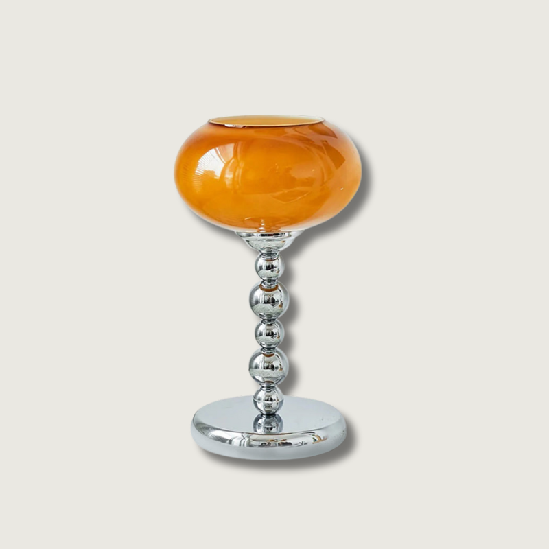 OrbitLume™ Tischlampe – Retro Space-Age Designlampe aus Glas & Chrom