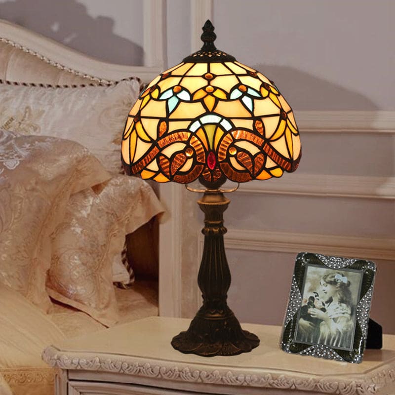RadiantTints™ Tischlampe – Tiffany-Design Lampe aus farbigem Glas im klassischen Vintage-Stil