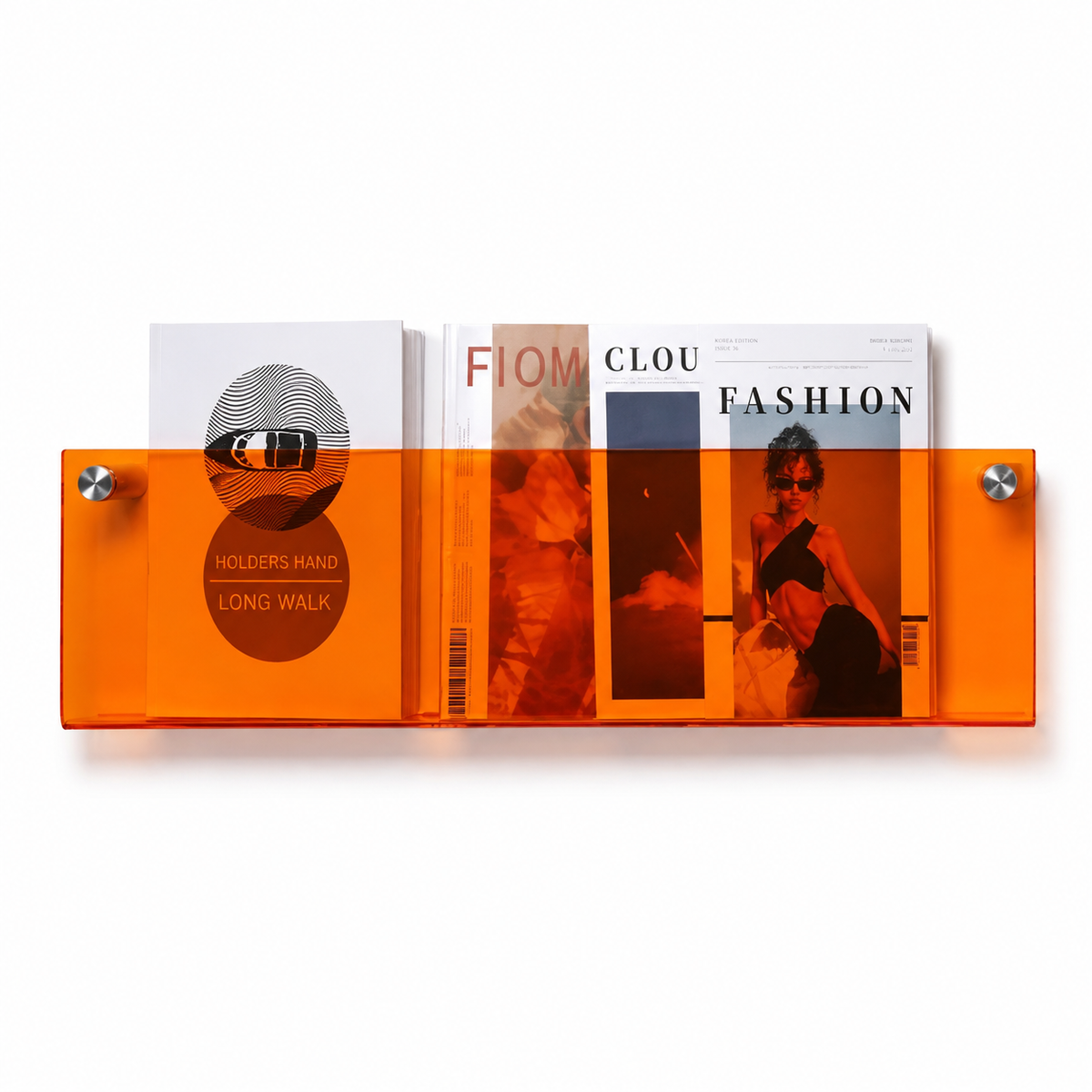 AcrylAura™ – Wandmontierter Magazinhalter aus Acryl | Modern & platzsparend - Less Goods