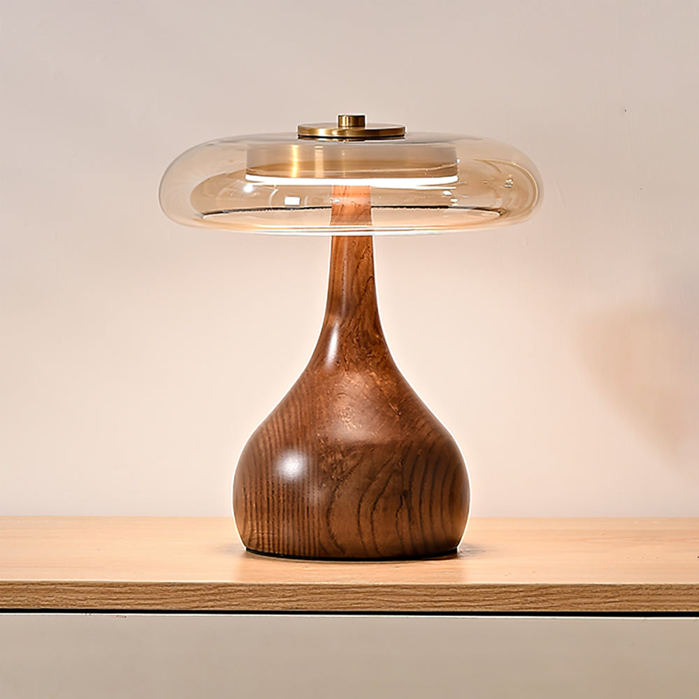 LumiWood™ Tischlampe – Elegante LED-Designlampe aus Holz & Messing mit 3 Lichtfarben
