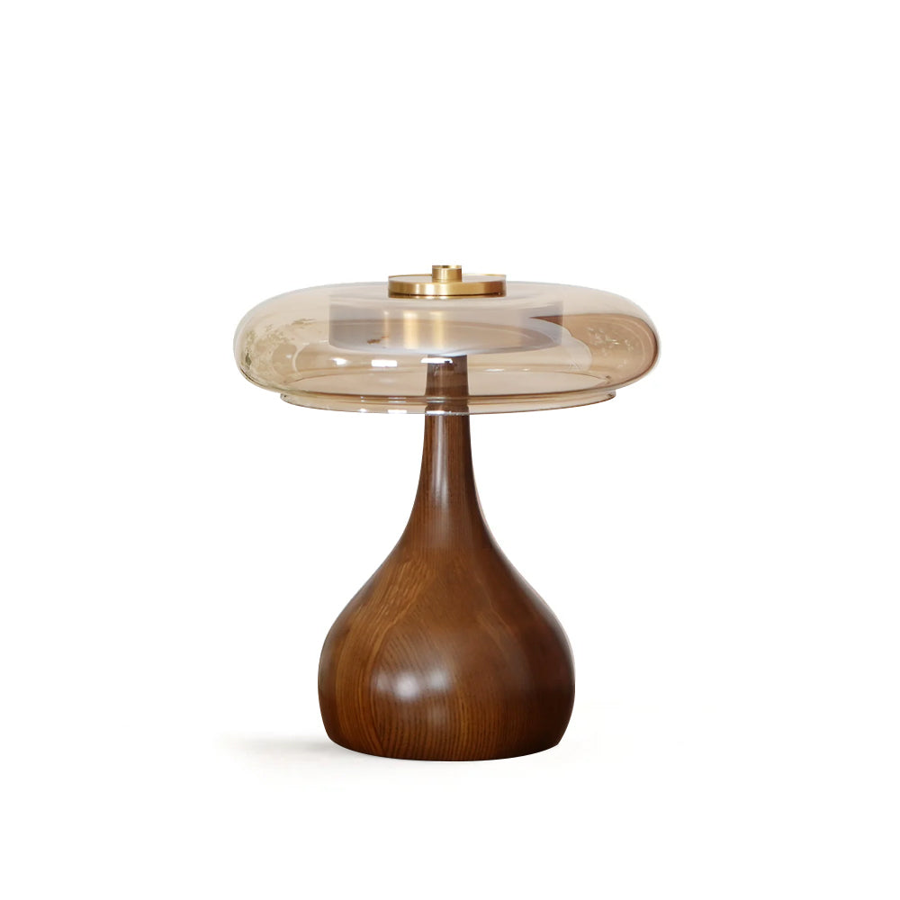 LumiWood™ Tischlampe – Elegante LED-Designlampe aus Holz & Messing mit 3 Lichtfarben