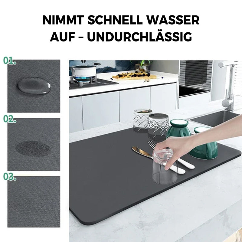 AquaGuard™ – Saugfähige rutschfeste Küchen-Abtropfmatte für trockene Arbeitsflächen