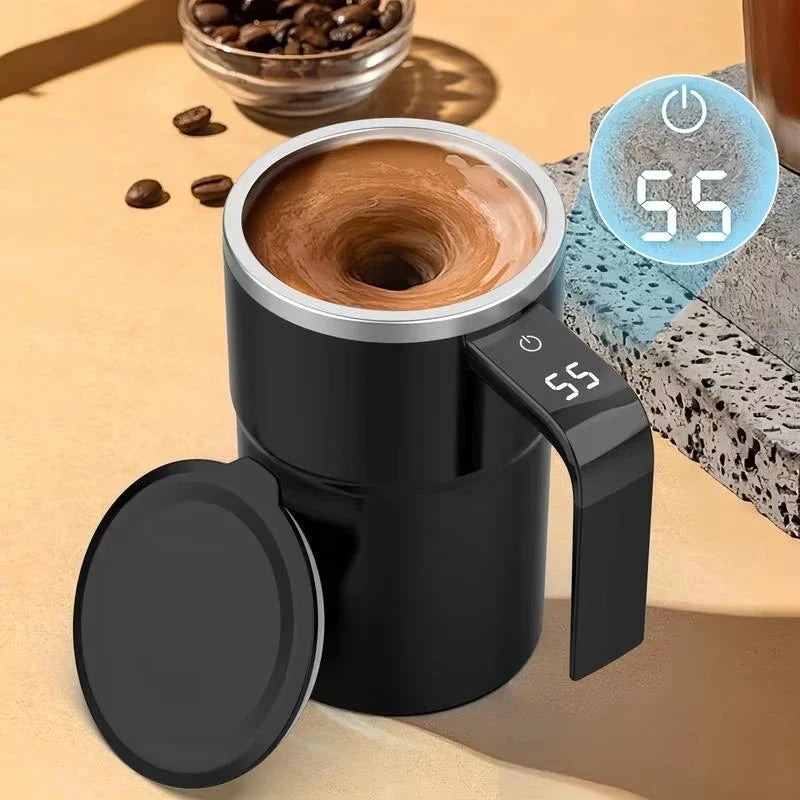 AquaMix™ – Selbstrührender Edelstahl-Becher mit Temperaturanzeige | Automatisch, auslaufsicher & wiederaufladbar - Less Goods