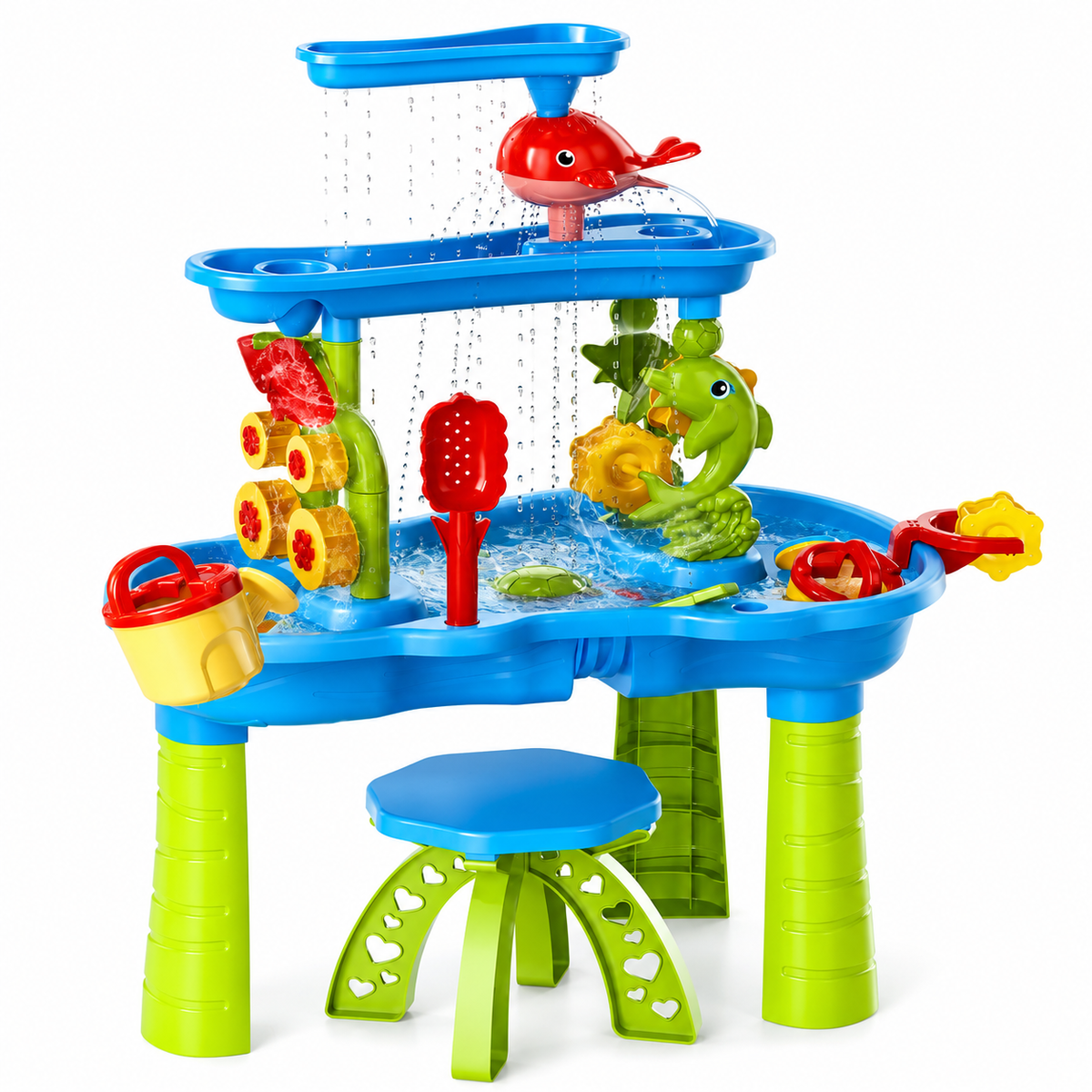 AquaPlayTable™ – 3-in-1 Sand- & Wassertisch für Kinder | Outdoor Spieltisch mit 15 Zubehörteilen