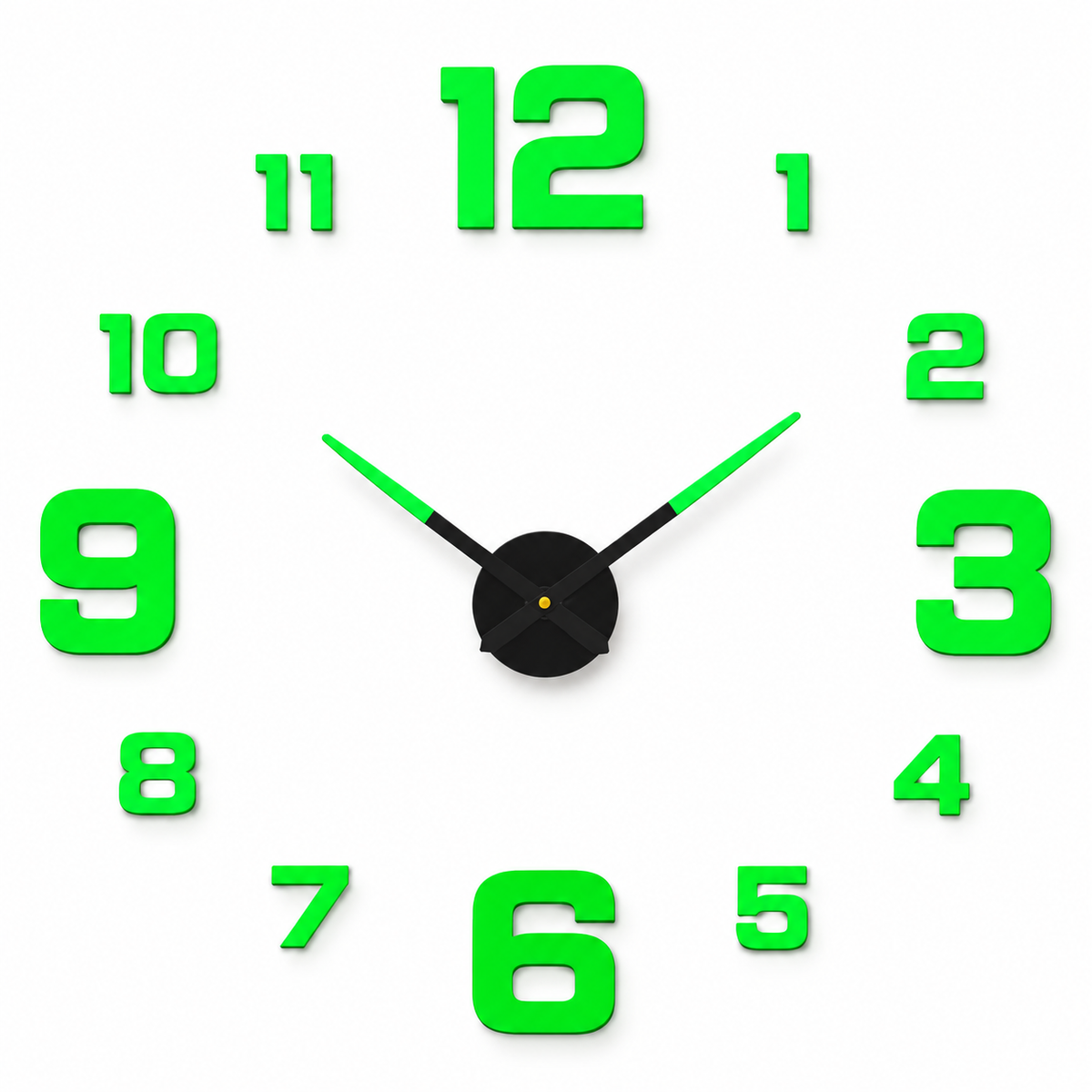 ArtisticTick™ Moderne Statement-Wanduhr – 40 cm, Kreatives Design, Schwarz Matt, Quarzwerk - Less Goods