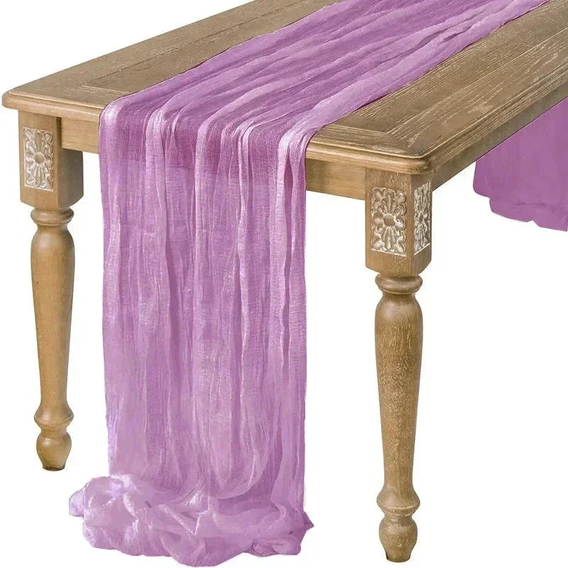 BlushGauze™ – Elegante Tischläufer aus Baumwoll-Cheesecloth | Set aus 10 Stück