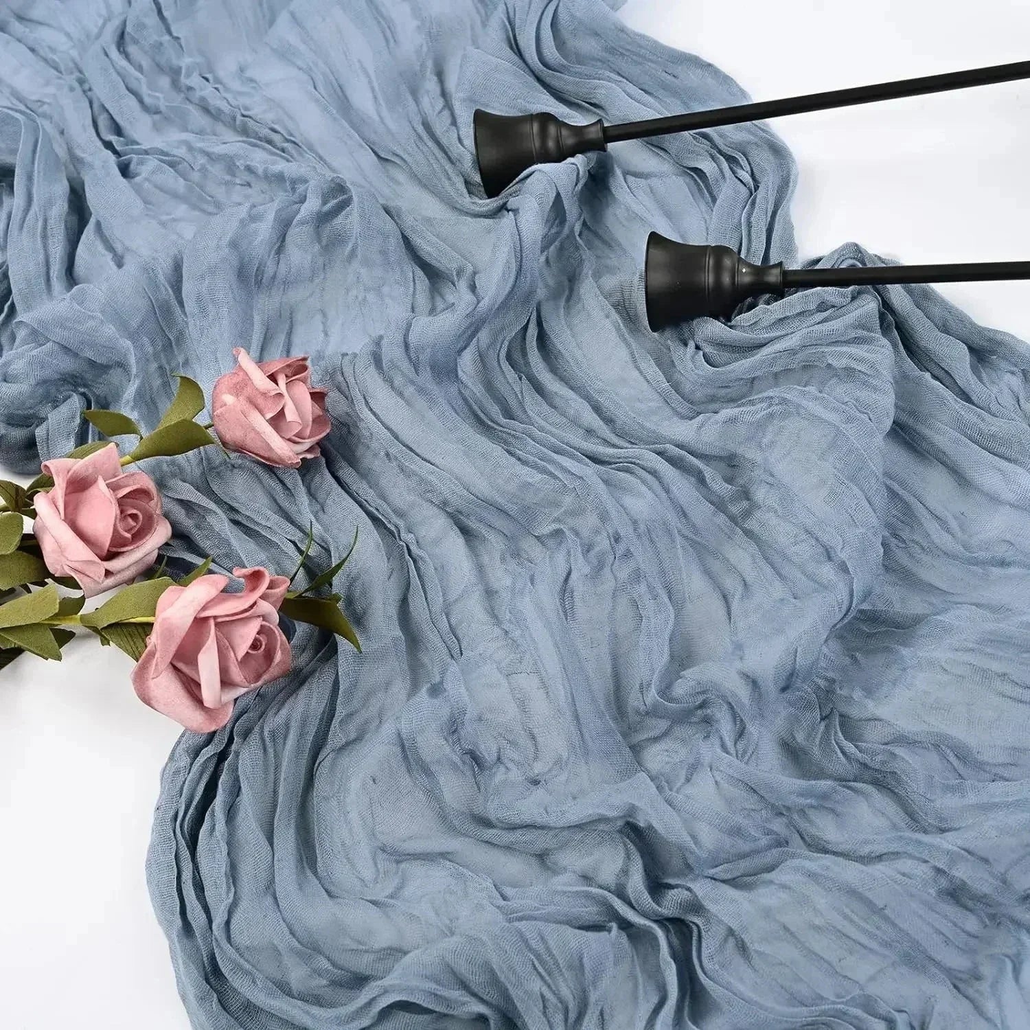 BlushGauze™ – Elegante Tischläufer aus Baumwoll-Cheesecloth | Set aus 10 Stück