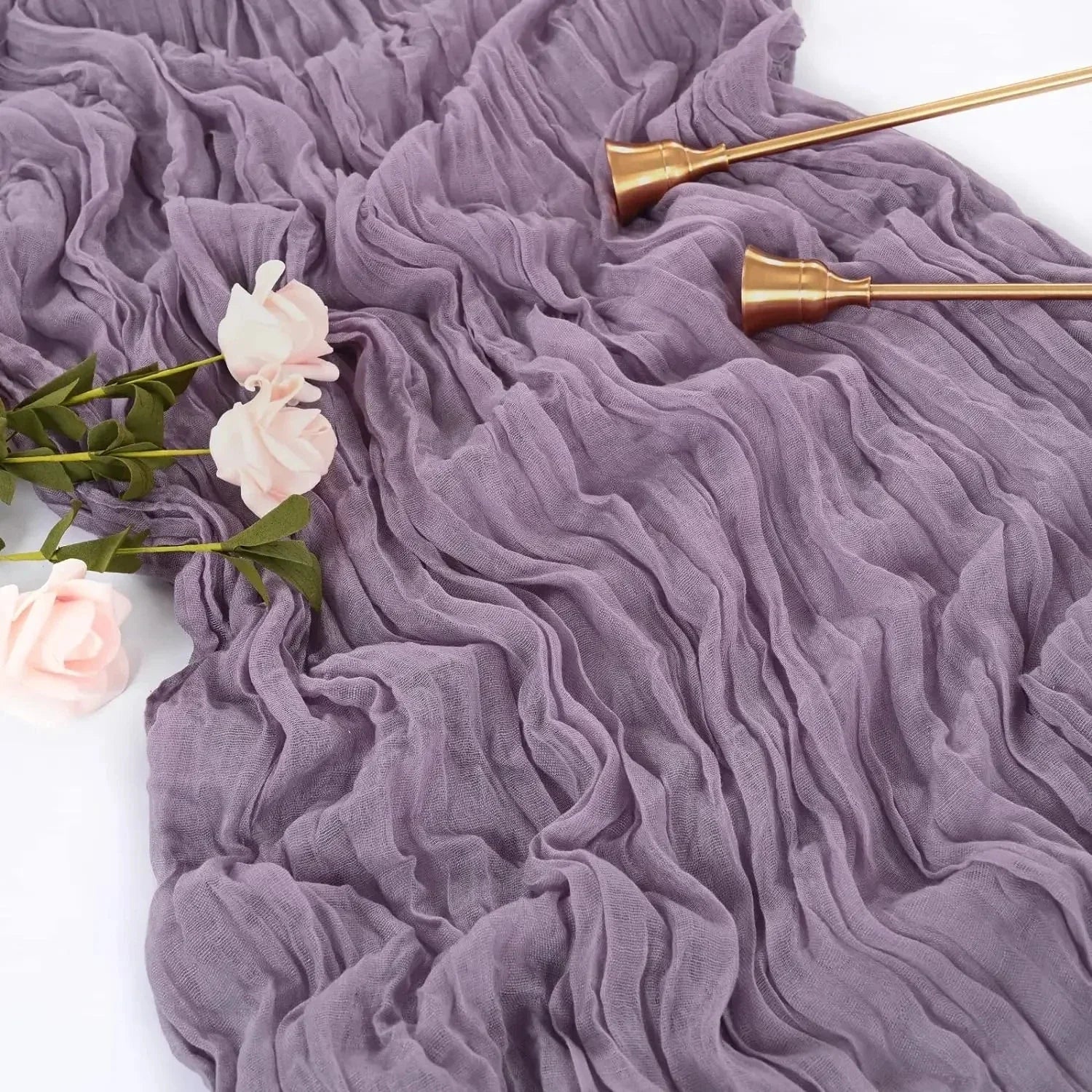 BlushGauze™ – Elegante Tischläufer aus Baumwoll-Cheesecloth | Set aus 10 Stück