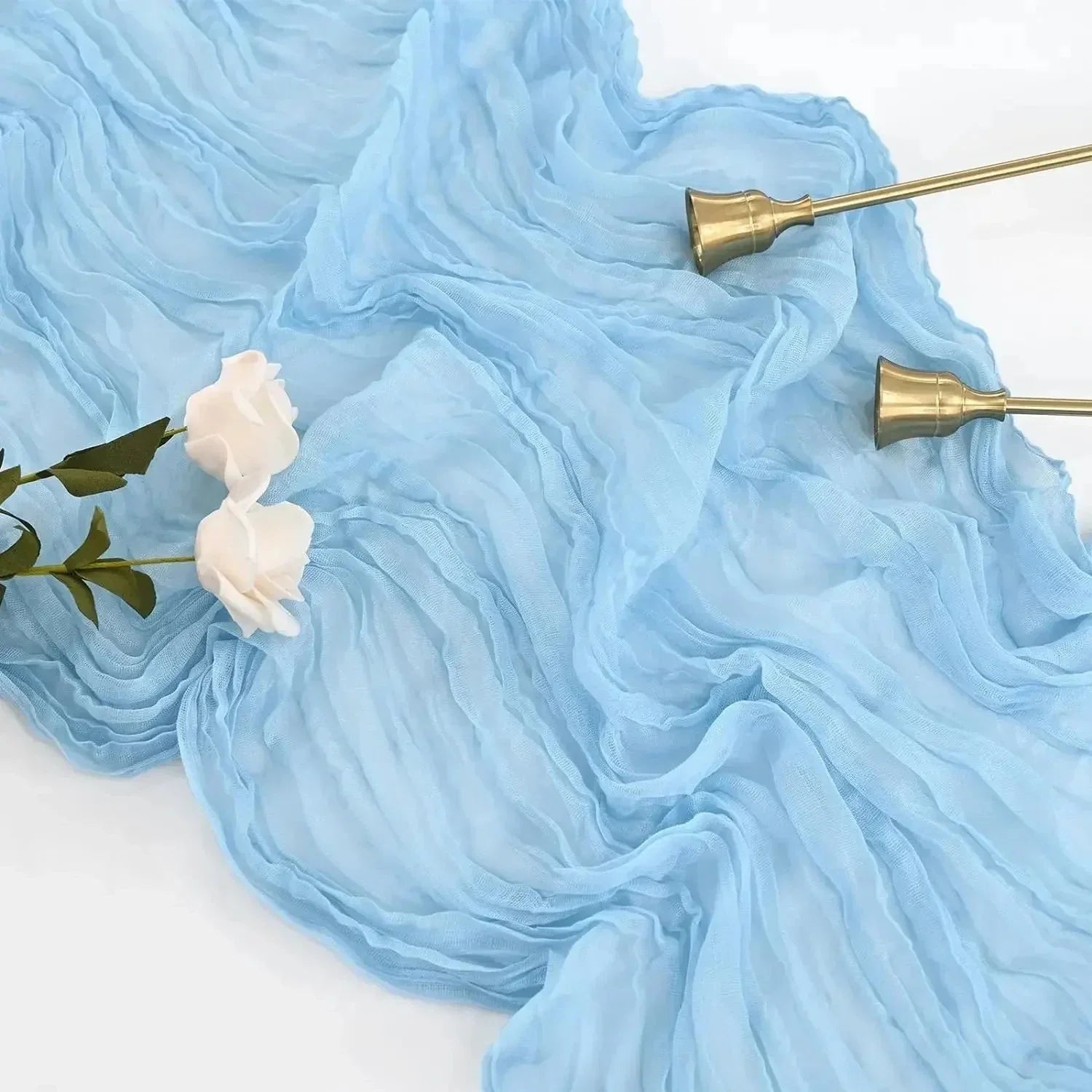BlushGauze™ – Elegante Tischläufer aus Baumwoll-Cheesecloth | Set aus 10 Stück