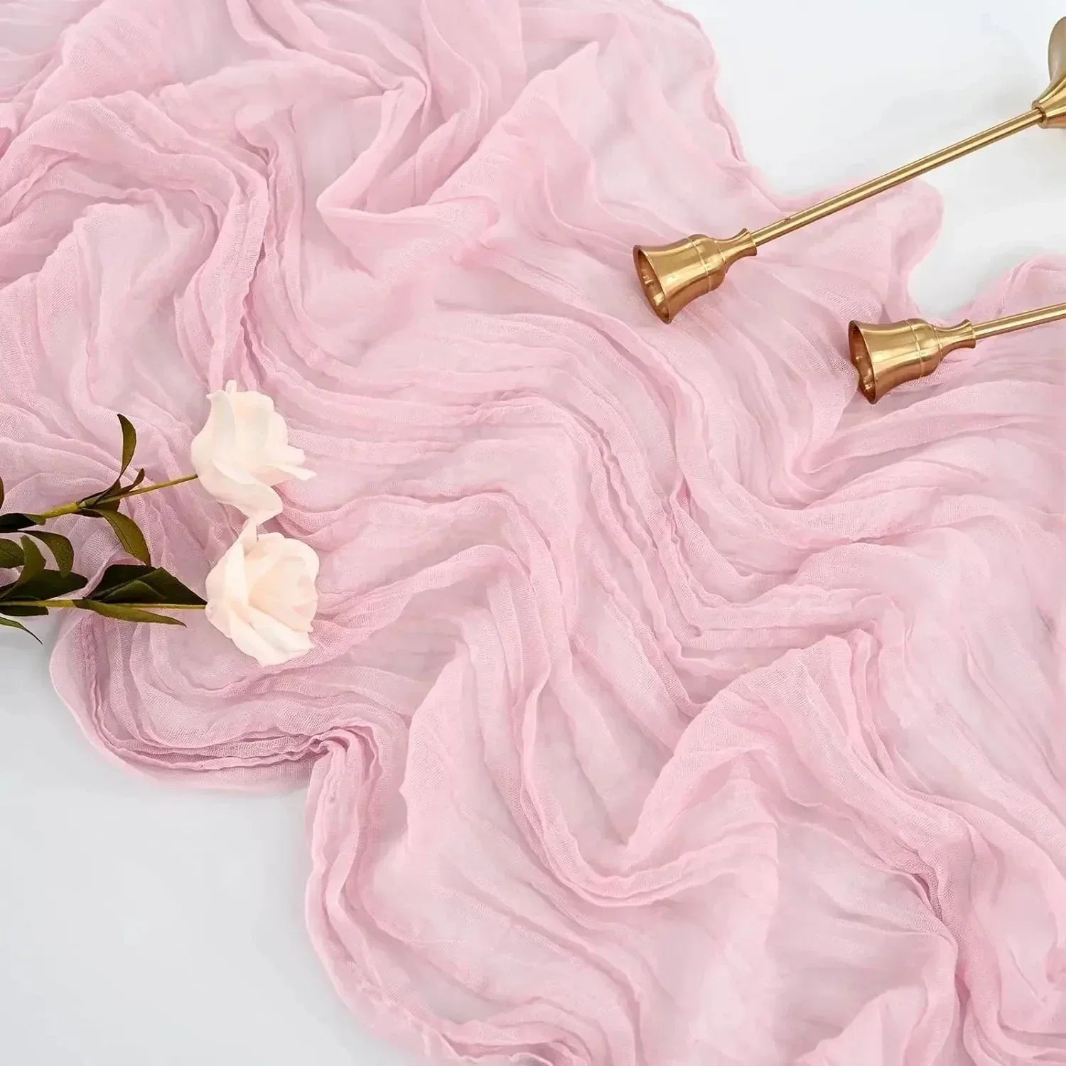 BlushGauze™ – Elegante Tischläufer aus Baumwoll-Cheesecloth | Set aus 10 Stück