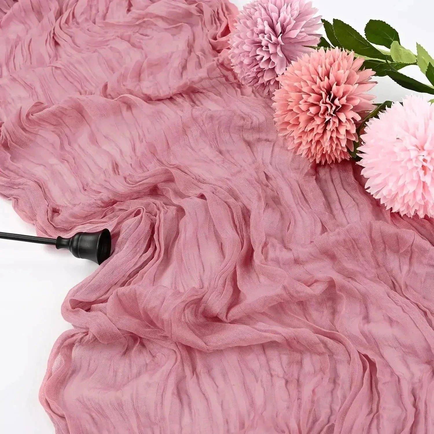 BlushGauze™ – Elegante Tischläufer aus Baumwoll-Cheesecloth | Set aus 10 Stück