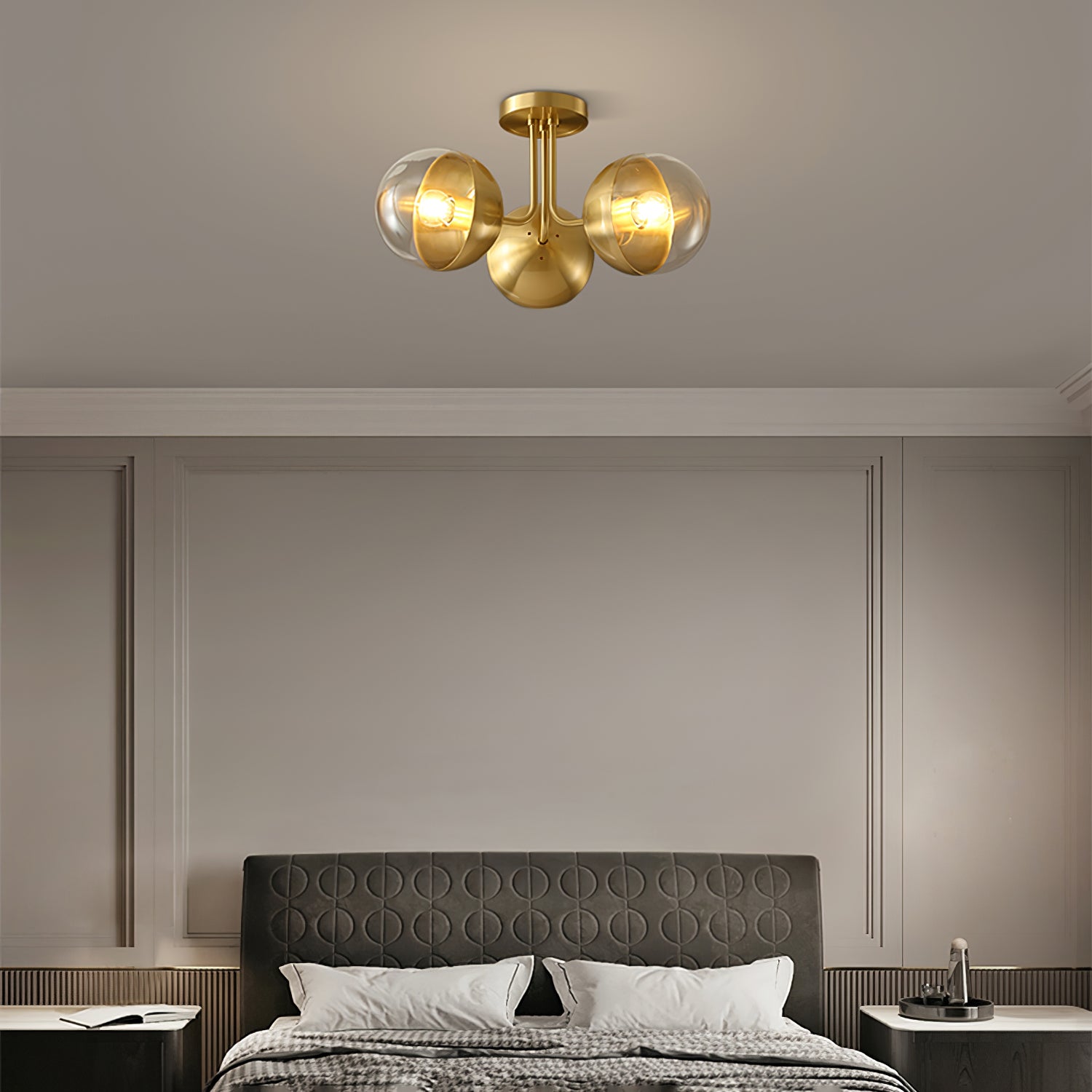 OpulentBrass™ Deckenleuchte – Designer Kronleuchter aus Glas & Metall im Industrial-Look