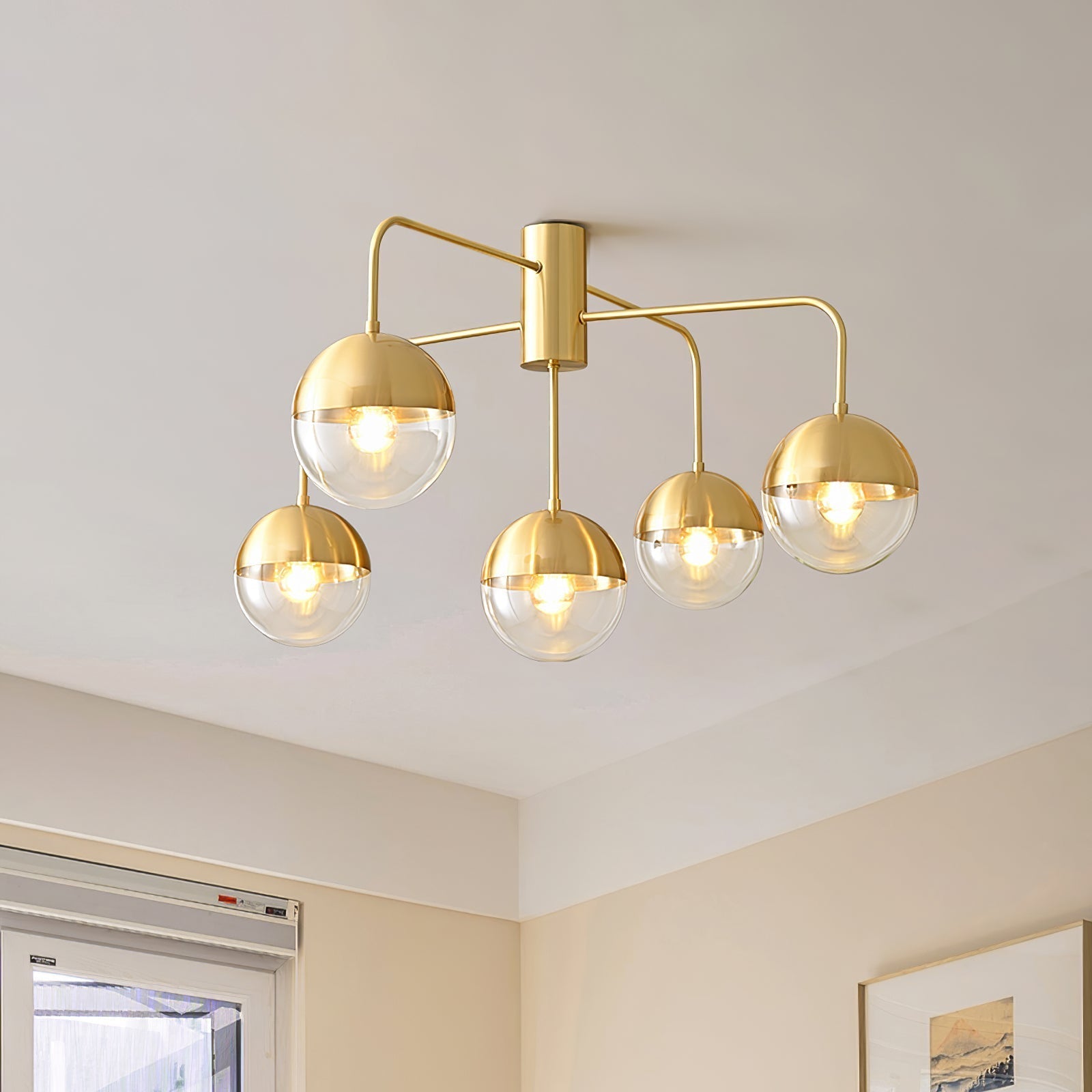 OpulentBrass™ Deckenleuchte – Designer Kronleuchter aus Glas & Metall im Industrial-Look