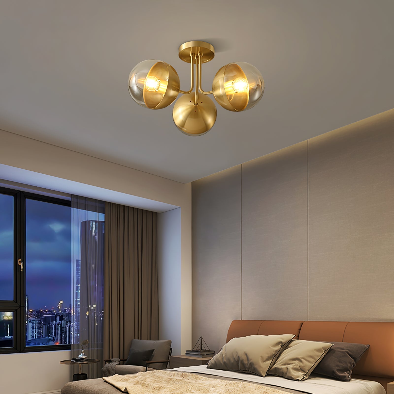 OpulentBrass™ Deckenleuchte – Designer Kronleuchter aus Glas & Metall im Industrial-Look
