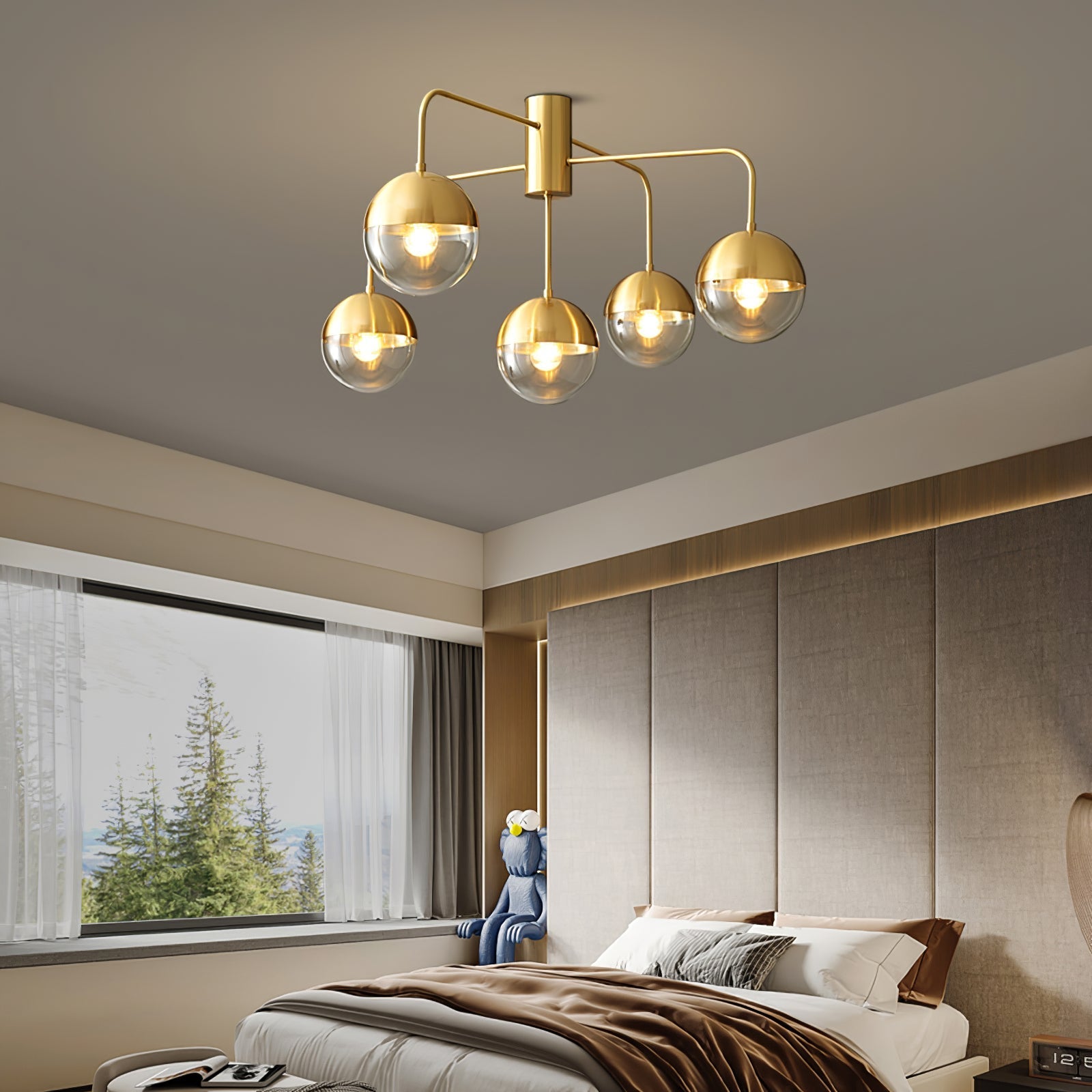 OpulentBrass™ Deckenleuchte – Designer Kronleuchter aus Glas & Metall im Industrial-Look