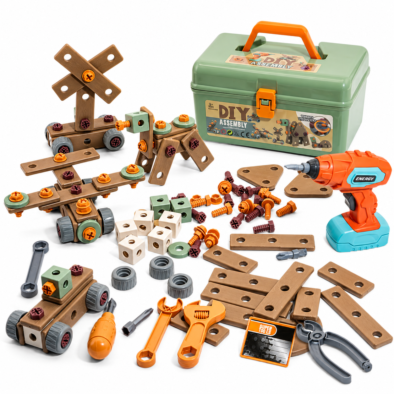 BuildMaster™ – Kinder Werkzeugset für sicheres Bauen & kreatives Lernen | Werkzeugkoffer ab 3 Jahren