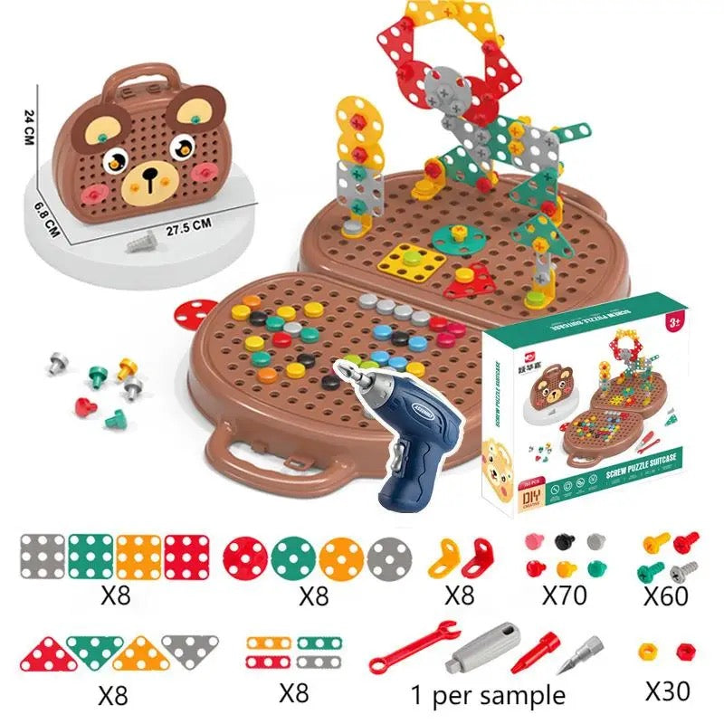 BuildMaster™ Kreatives Konstruktions-Spielset für Kinder mit Elektro-Bohrer