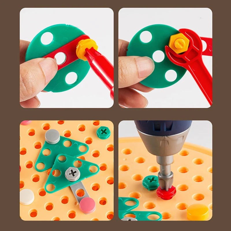 BuildMaster™ Kreatives Konstruktions-Spielset für Kinder mit Elektro-Bohrer