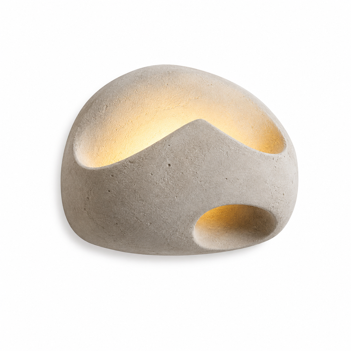 CalmSphere™ Wabi-Sabi LED Wandleuchte – Warmweiß, Zement, mehrere Größen, modern - Less Goods