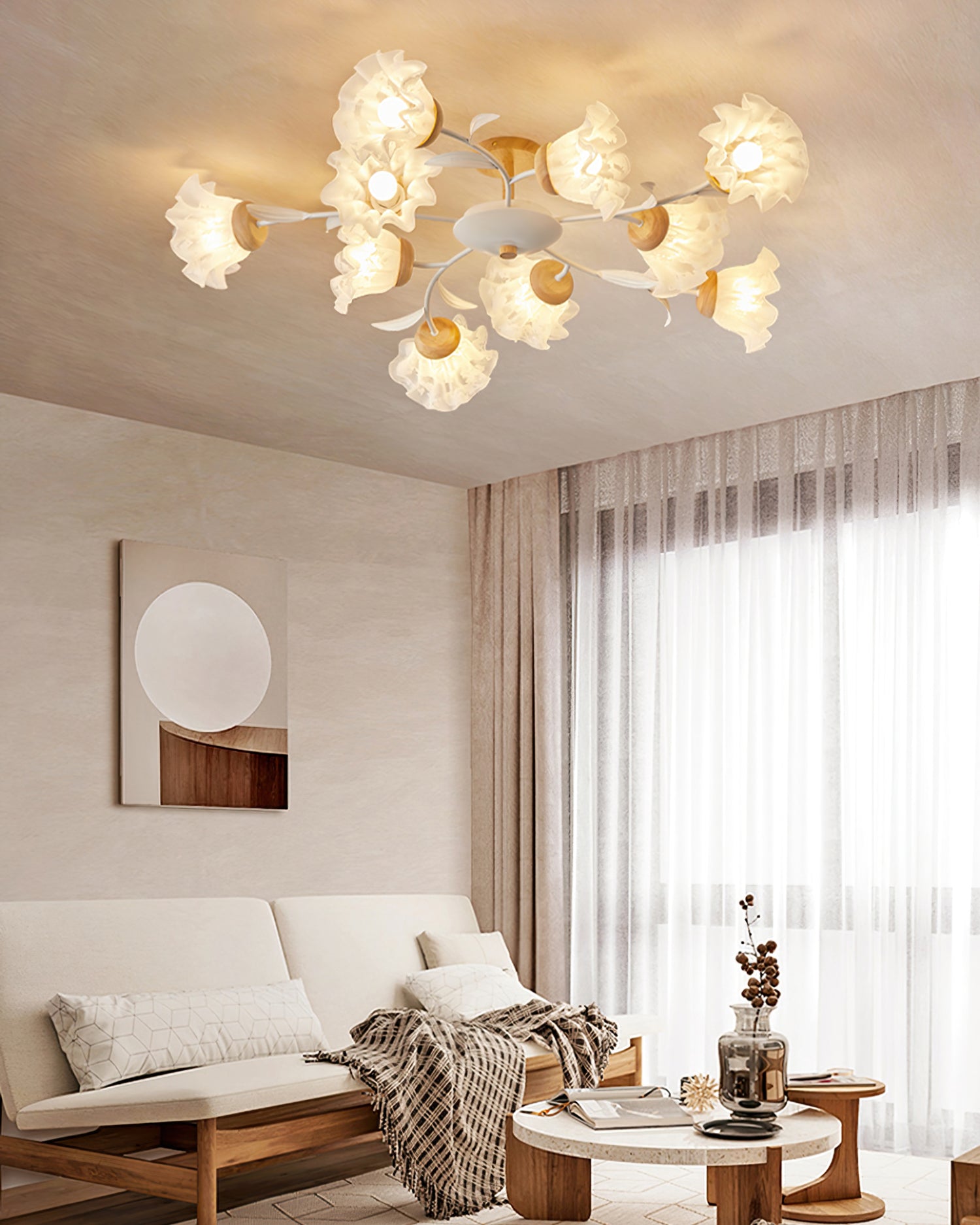 FlowerAura™ Deckenleuchte – Florale Design-Deckenlampe aus Holz, Metall & Acryl