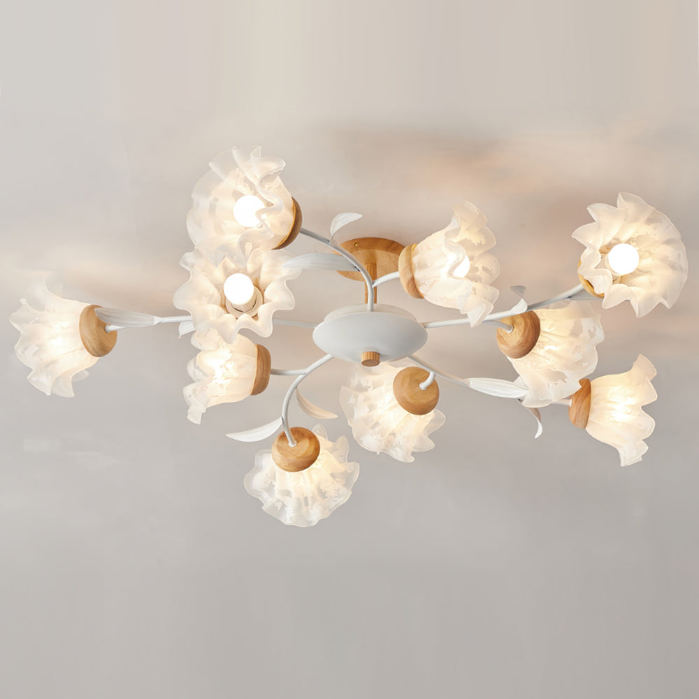 FlowerAura™ Deckenleuchte – Florale Design-Deckenlampe aus Holz, Metall & Acryl