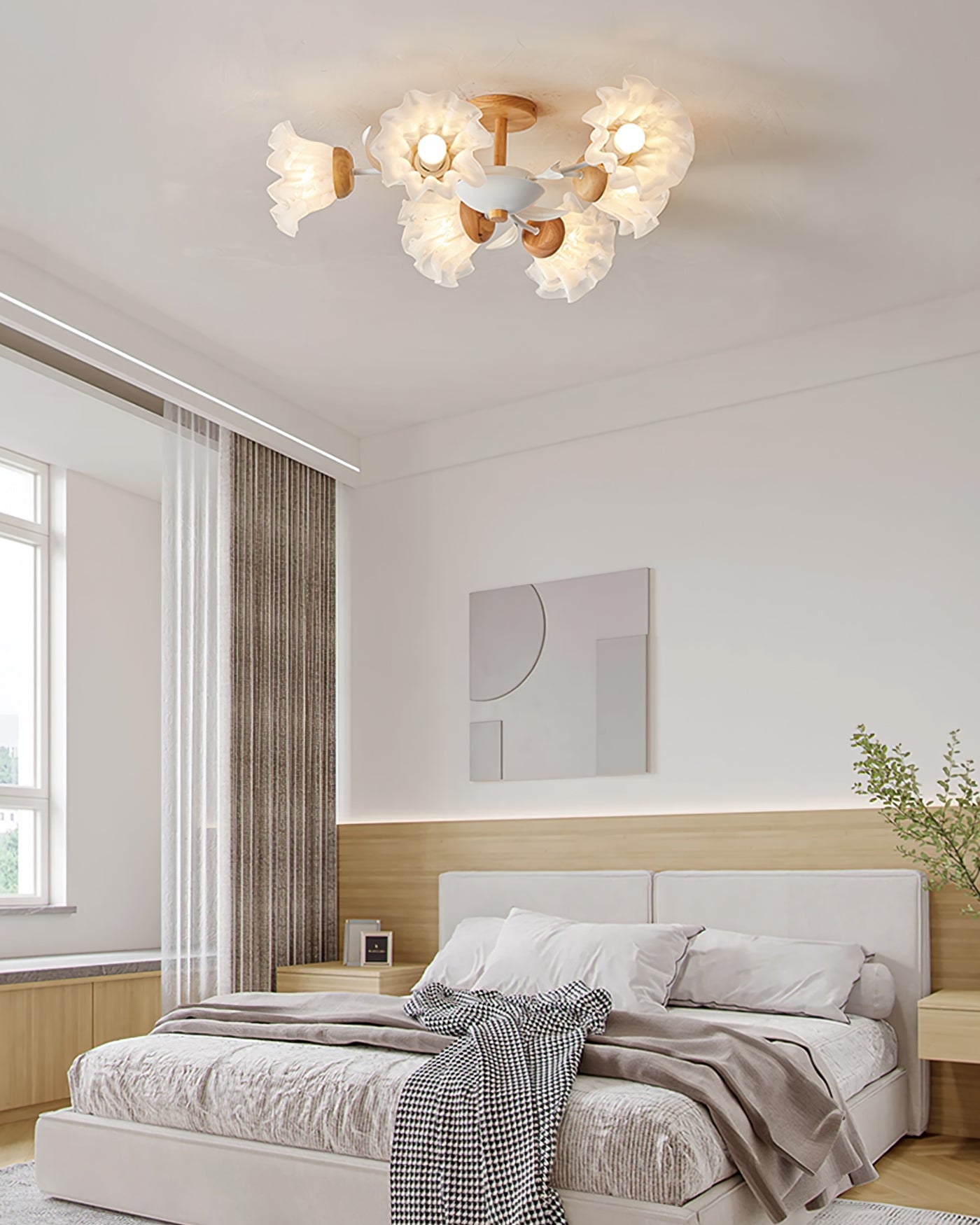 FlowerAura™ Deckenleuchte – Florale Design-Deckenlampe aus Holz, Metall & Acryl