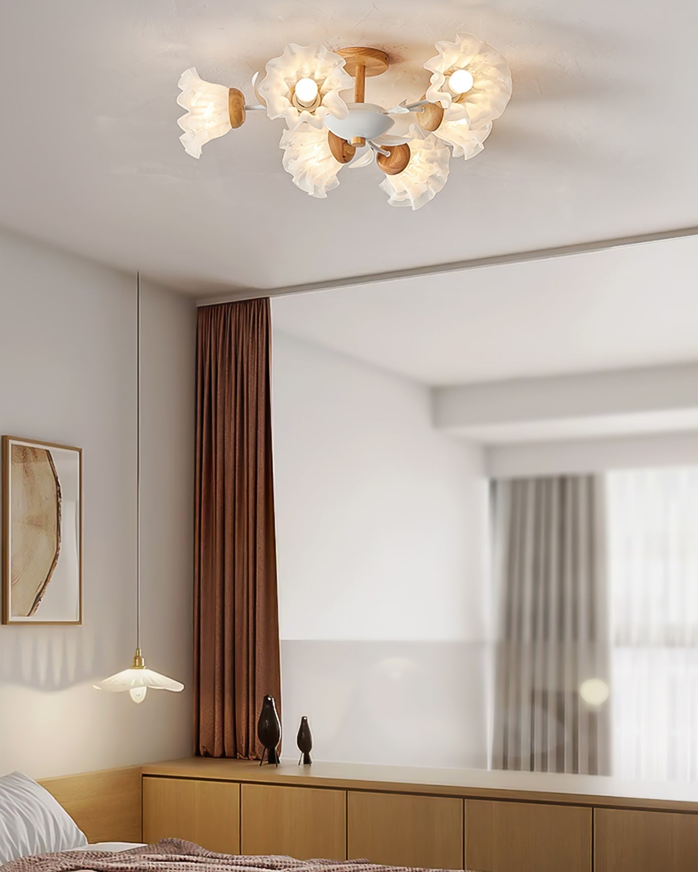 FlowerAura™ Deckenleuchte – Florale Design-Deckenlampe aus Holz, Metall & Acryl