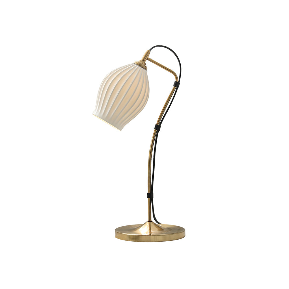 LumeCurve™ Tischlampe – Elegante Keramik-Designlampe mit geriffelter Struktur