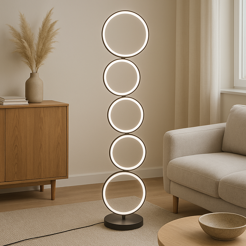 Cenyra™ Circle Floor Lamp – Minimalistische Design-Stehlampe mit integriertem LED-Ring